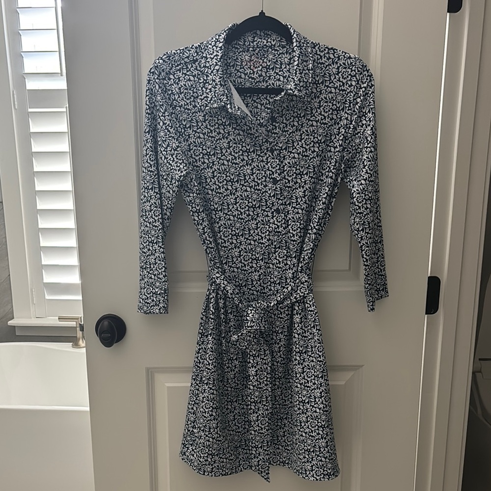 Vineyard Vines Printed Sankaty Tie-Waist Margo Shirt Dress